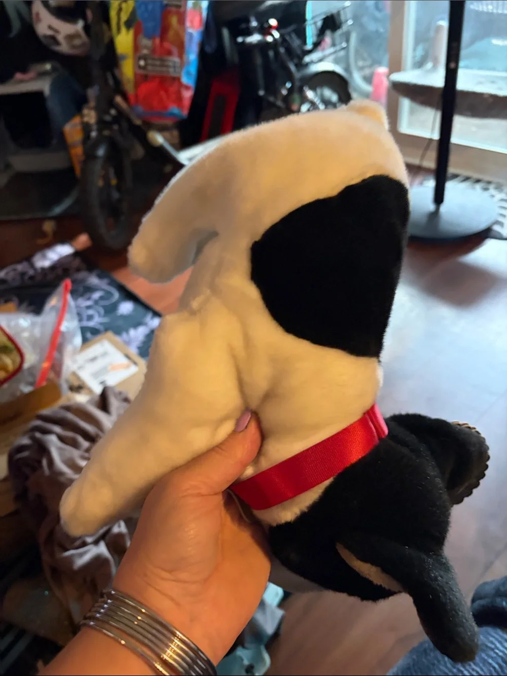 FAO Schwarz Black & White Plush Boston Terrier with Brand Tag